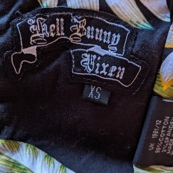 Hell Bunny Hawaiian Flower Print Dress XS - Picture 6 of 8